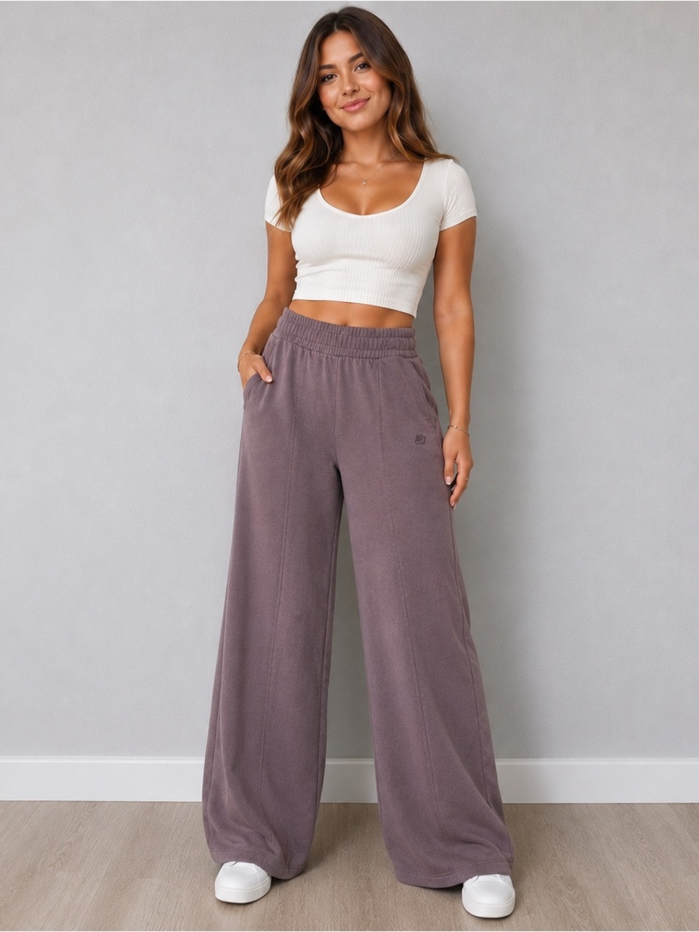 Aeropostale Sport A87 Wide Leg Sweatpants Size L W30inch L31.5 Mauve